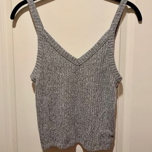 American Eagle  Soft & Sexy Gray Crop Knit Cami